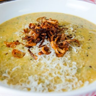 Roasted Potato, Leek, and Arugula Soup